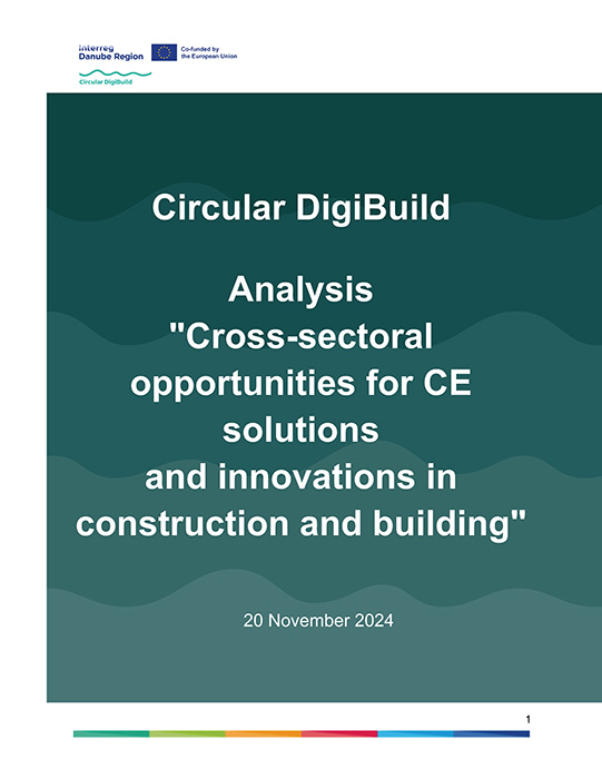 Analysis „Cross-sectoral opportunities for CE solutions and innovations in construction and building“