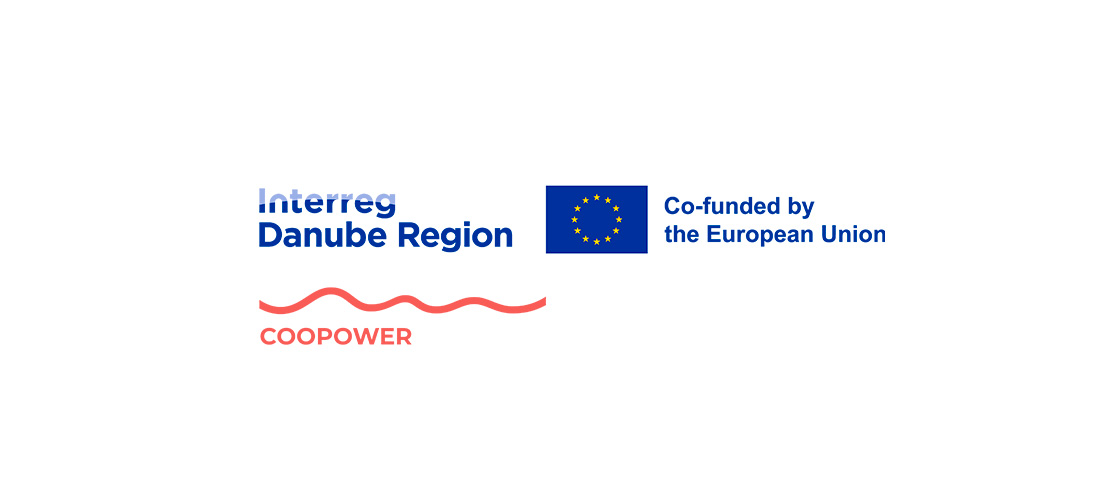 Interreg Danube Region, COOOPOWER, spolufinancované Európskou úniou, vlajka EÚ
