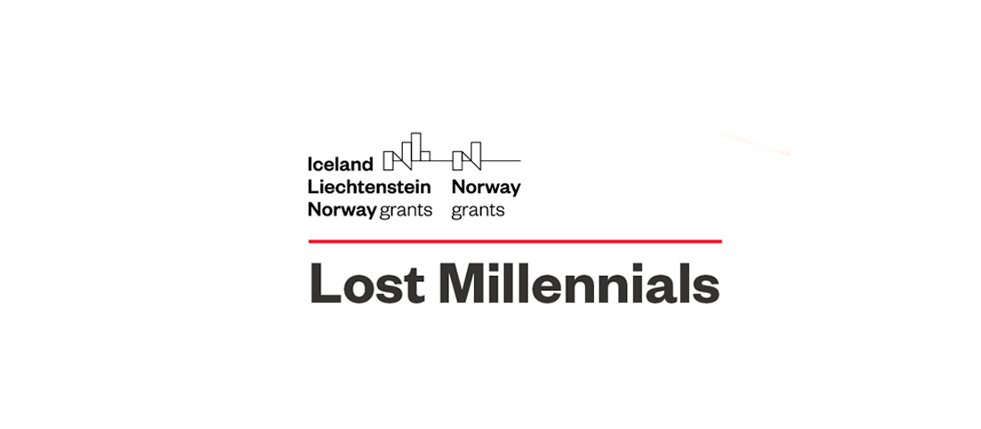 Iceland Liechtenstein Norway grants, Lost Millennials text with red underline on white background