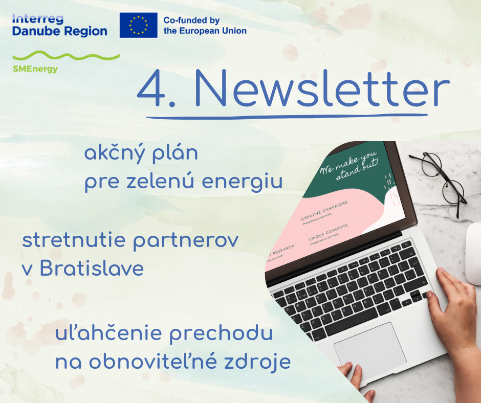 Ilustračný banner s fotkou laptopu pre projekt SMEnergy.