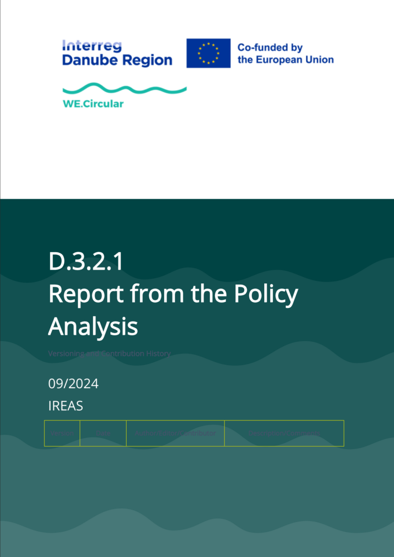 Titulná strana dokumentu "Report from the Policy Analysis"