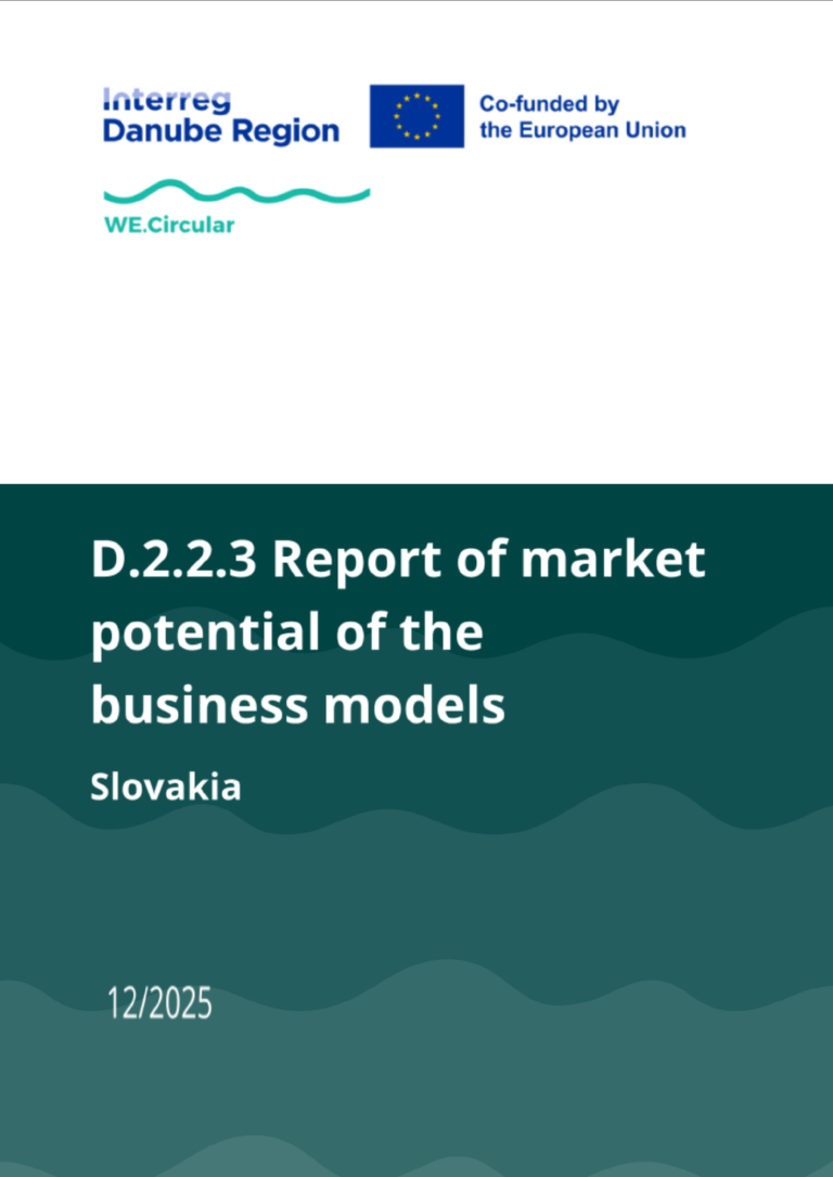 Titulná stránka dokumentu "Report of market potential of the business models"